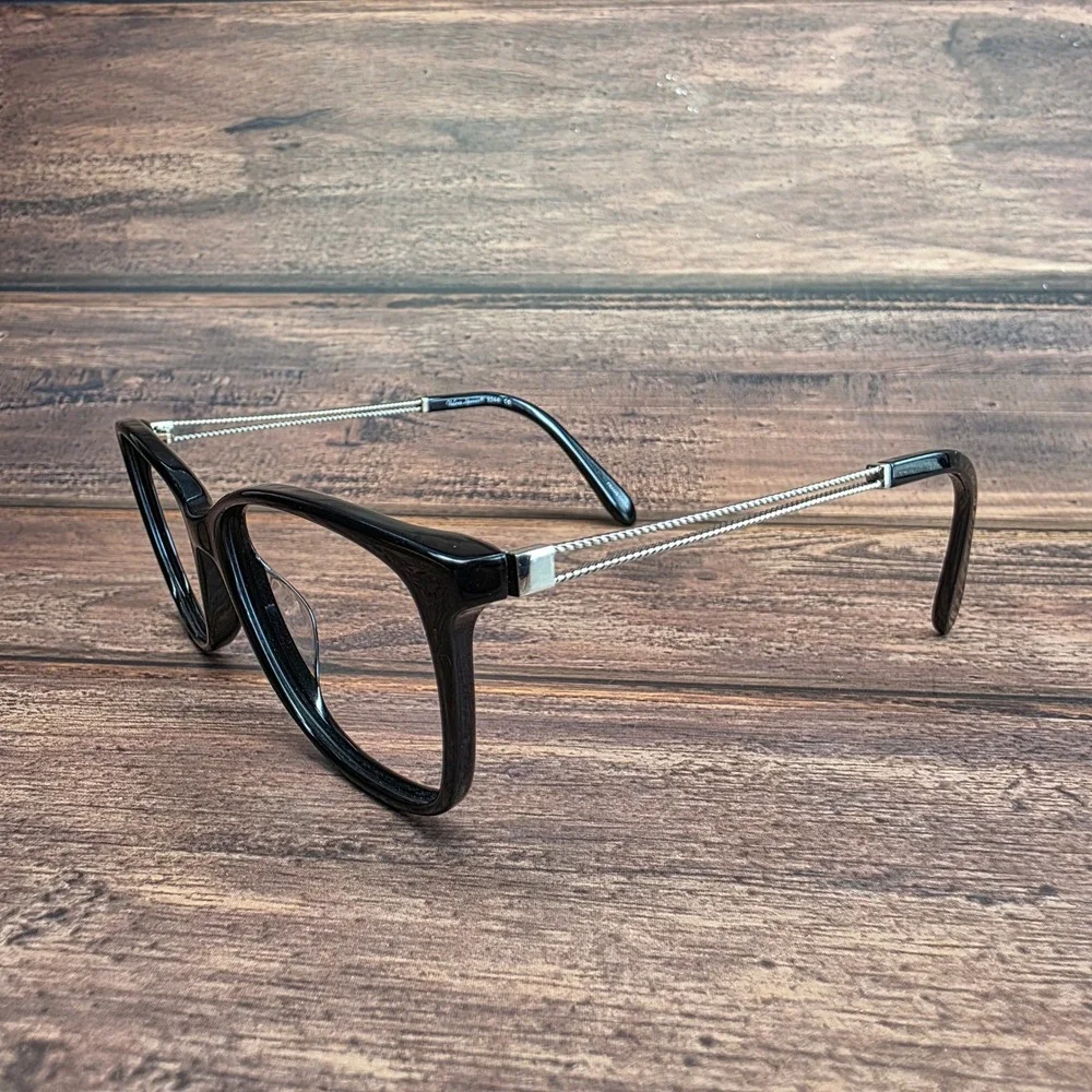 Valerie Spencer 9344 Eyeglasses Black Silver Cat Eye 51-15-140 Frames
